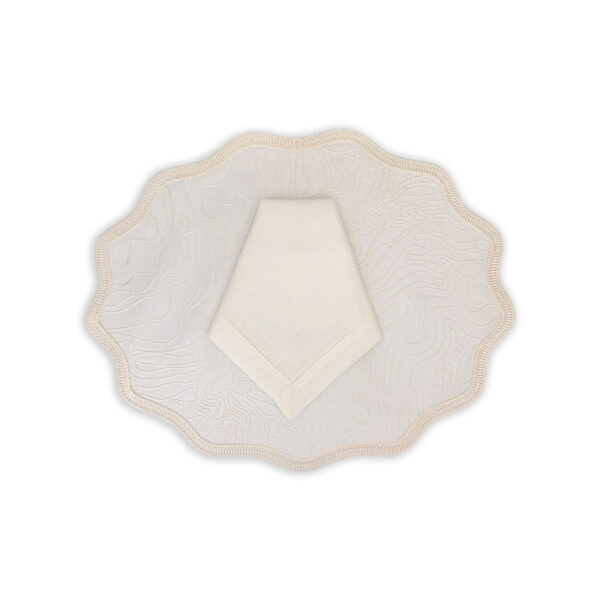 Jogo Americano e guardanapo Linho Off White Corda