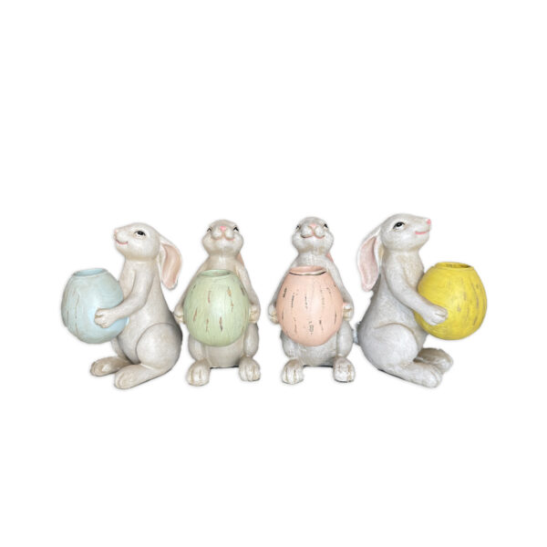 Enfeites Cnjt 4 coelhos segurando ovos