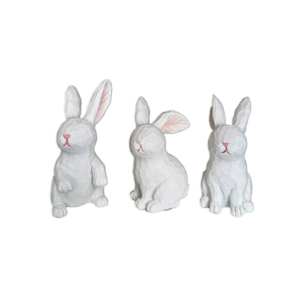 cjto 3 mini coelhos branco