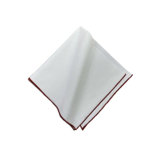guardanapo linho e algodão branco pesponto bordo