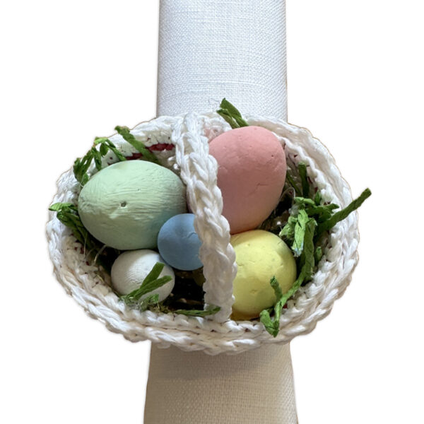 porta guardanapo cesto de crochet com ovinhos
