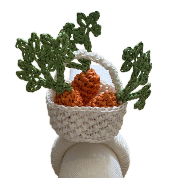 Porta Guardanapo Crochet cesto com cenoura