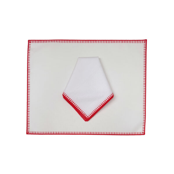 Cjto jogo americano e guardanapo impermeável crochet vermelho