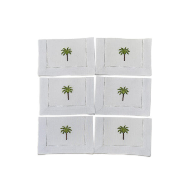 Kit com 6 Guardanapos de aperitivos linho palmeira