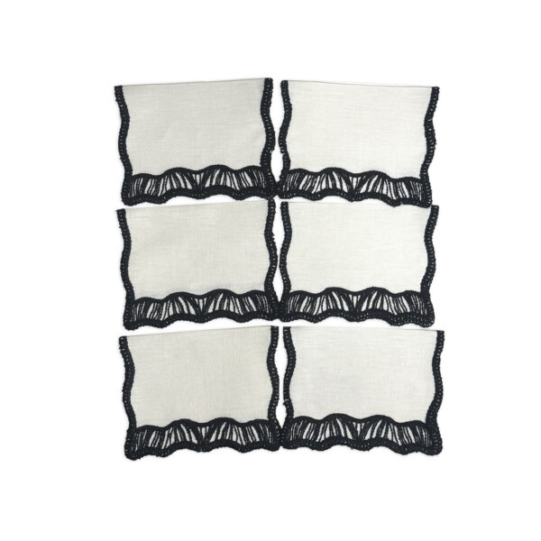 Kit com 6 Guardanapos de aperitivos linho zebra