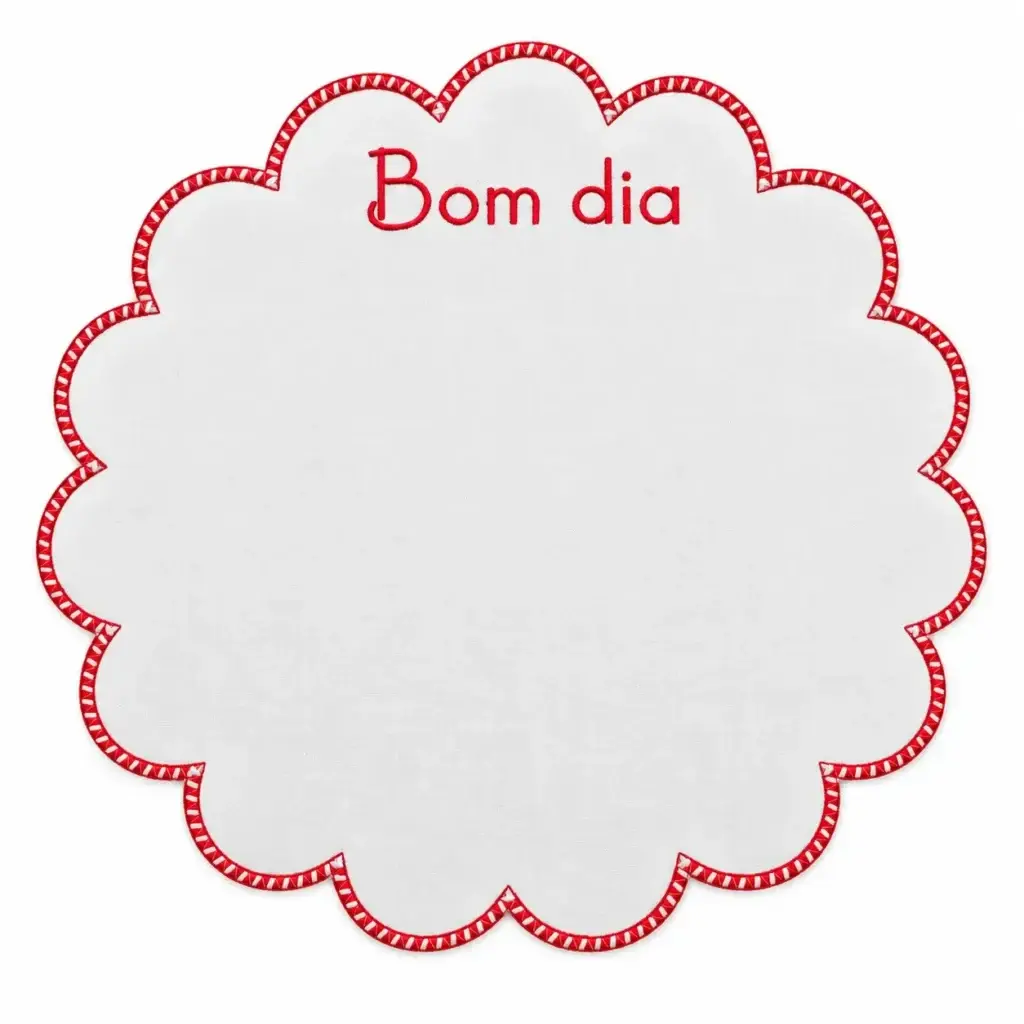 Jogo Americano Impermeável Bom Dia Vermelho